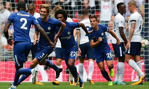 Los jugadores del Chelsea celebran un gol esta temporada