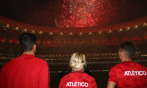 Inauguración del Wanda Metropolitano. 16 de septiembre de 2017. Griezmann, Lucas y Werner