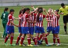 Temp. 2014-2015. Atlético de Madrid Féminas C celebrando gol
