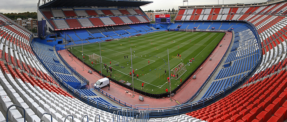 Temporada 2015-2016.Entrenamiento en el estadio Vicente Calderón previo al partido contra el Valencia CF.