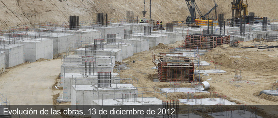 Obras del Nuevo Estadio del Atlético de Madrid (13/12/2012)