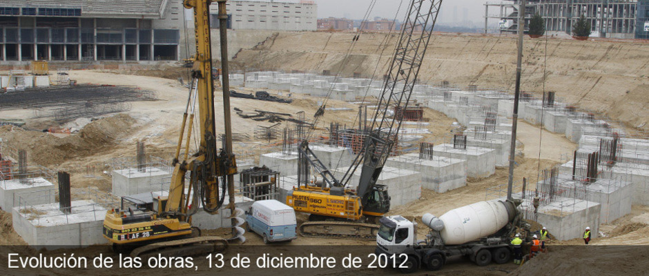 Obras del Nuevo Estadio del Atlético de Madrid (13/12/2012)