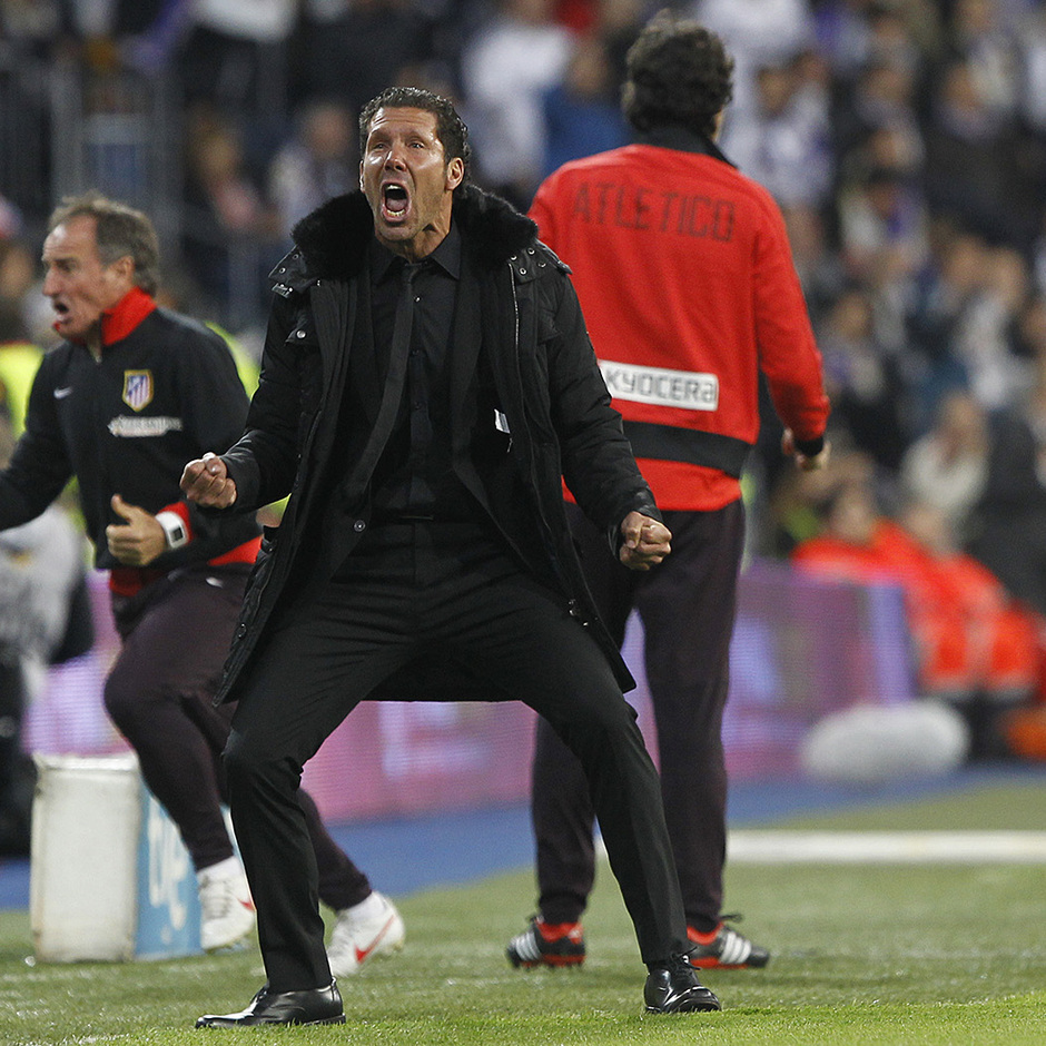 Temporada 12/13. Final Copa del Rey 2012-13. Real Madrid - Atlético de Madrid. Diego Pablo Simeone celebra uno de los goles