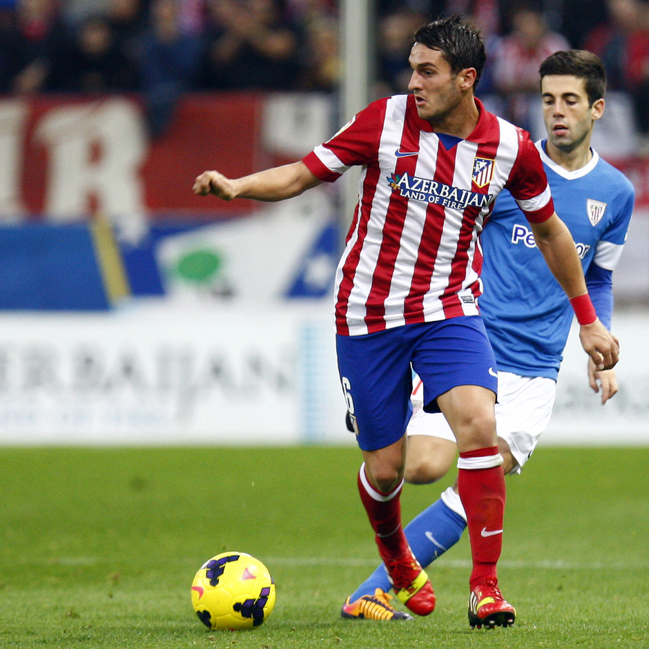 Temporada 20132-2014. Partido Atlético de Madrid- Bilbao, Koke con el balón