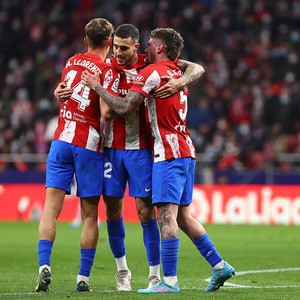 Temp. 21-22 | LaLiga Jornada 24 | Atlético de Madrid - Getafe | Piña celebración