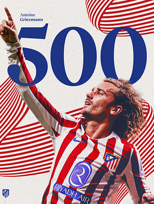 Griezmann reaches 500 games played in the Atleti jersey