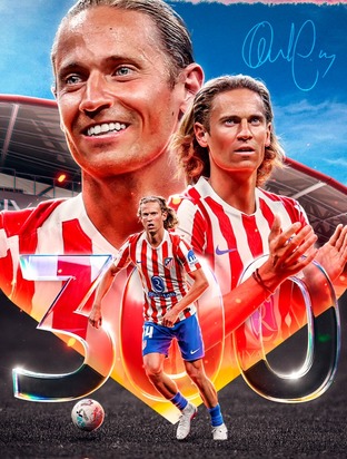 Llorente has reached 300 appearances as a Rojiblanco