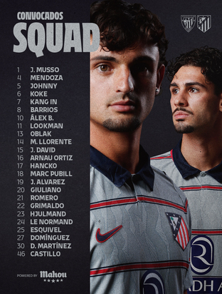 Los citados para el Athletic Club-Atleti