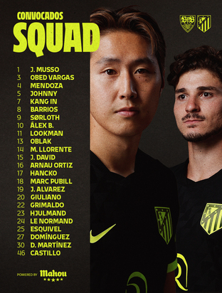 Los citados para el Stuttgart-Atleti