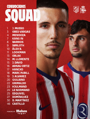 Los citados para el Atleti-RC Deportivo