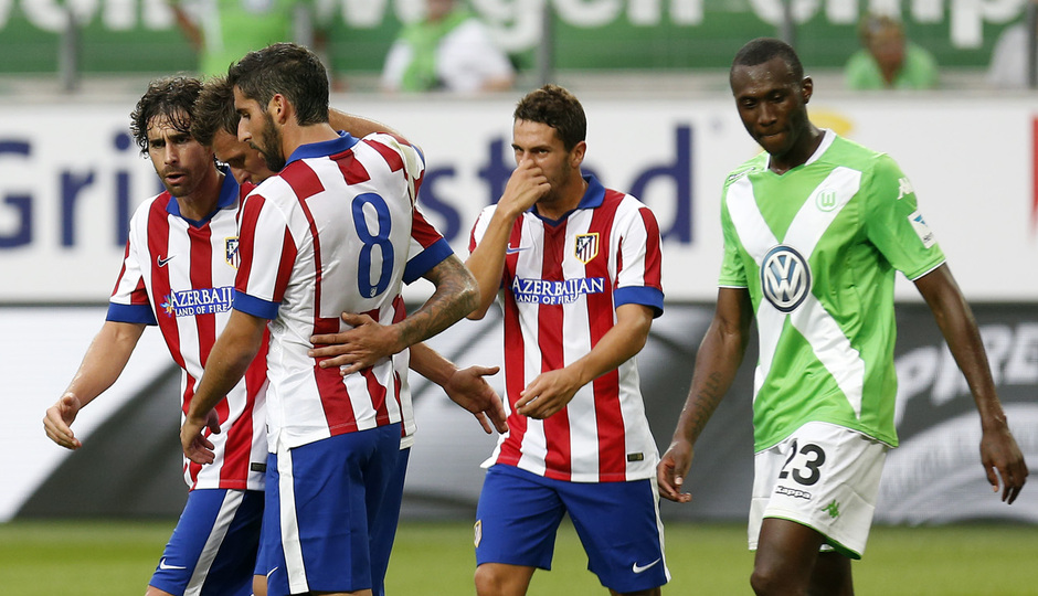 Pretemporada 2014-15. Wolfsburgo - Atlético de Madrid. Mandzukc se estrenó como goleador rojiblanco.