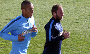 temporada 14/15. Entrenamiento en la ciudad deportiva de Majadahonda. Miranda realizando carrera durante el entrenamiento
