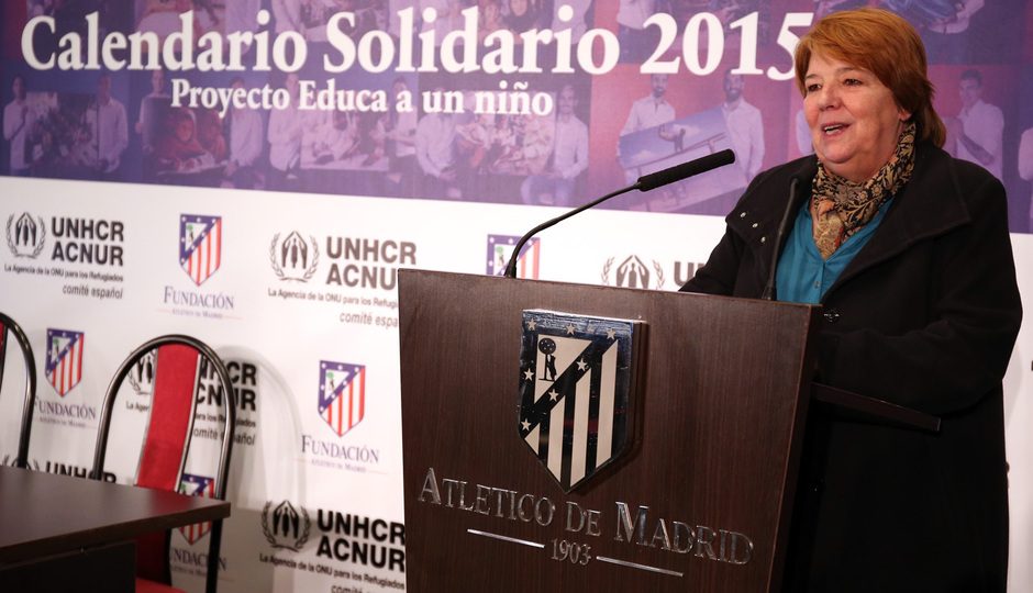 Presentación Calendario Solidario 2015 "Educa a un niño". María Ángeles Siemes, directora del comité español de ACNUR.