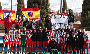 Aficionados del Atlético Féminas en el partido ante el Zaragoza