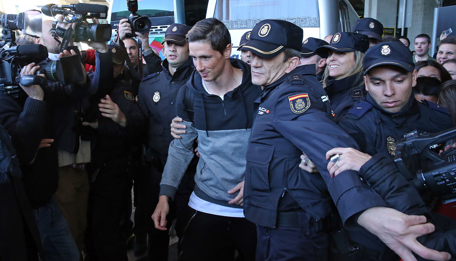 Fernando Torres, a su llegada a la capital de España desde Dubai