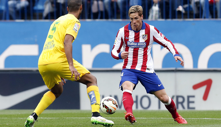 Temporada 14-15. Jornada 28. Atlético de Madrid-Getafe. Fotografías: Torres tira un caño.