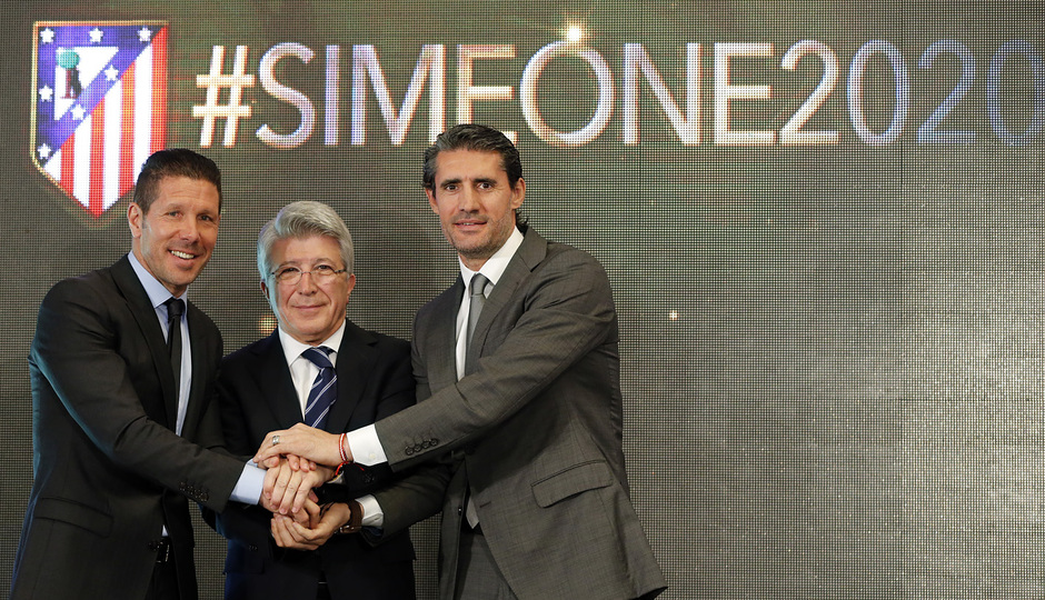 temporada 14/15. Acto renovación Simeone en el Estadio Vicente Calderón