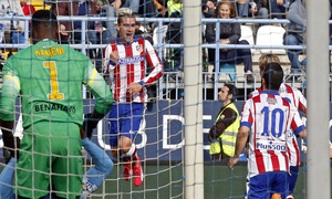 Temporada 14-15. Jornada 31. Málaga -Atlético de Madrid. El francés anotó el primer gol del partido.