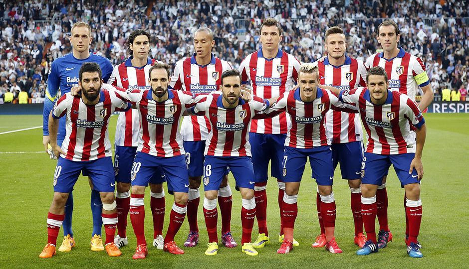 Temporada 14-15. Cuartos de final de la Champions League. Vuelta. Real Madrid - Atlético de Madrid. Nuestro once en el Bernabeu.