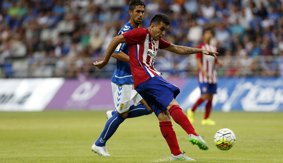 Pretemporada 2015/16. Partido Real Oviedo - Atlético de Madrid. Ángel Correa fue uno de los cambios introducidos por Simeone en la segunda parte.