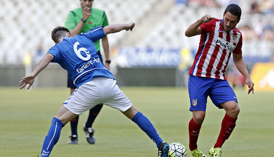 Pretemporada 2015/16. Partido Real Oviedo - Atlético de Madrid. Koke fue uno de los destacados de la primera parte del partido