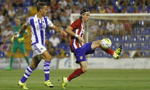 Partido amistoso Atlético de Madrid - Real Sociedad. El partido supuso el segundo estreno de Filipe Luis como rojiblanco