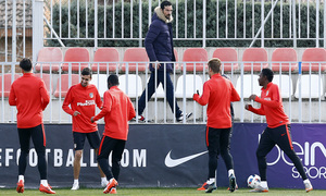 temporada 15/16. Entrenamiento en la ciudad deportiva de Majadahonda. Ricardo visitó el entrenamiento del primer equipo en Majadahonda