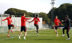 Temporada 2015-2016.Entrenamiento en la Ciudad Deportiva Wanda Atlético de Madrid de Majadahonda 25-04-2016.