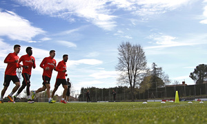 Temporada 2015-2016.Entrenamiento en la Ciudad Deportiva Wanda Atlético de Madrid de Majadahonda 25-04-2016.