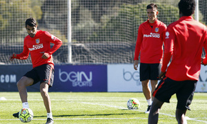 Temporada 2015-2016.Entrenamiento en la Ciudad Deportiva Wanda Atlético de Madrid  06-04-2016.