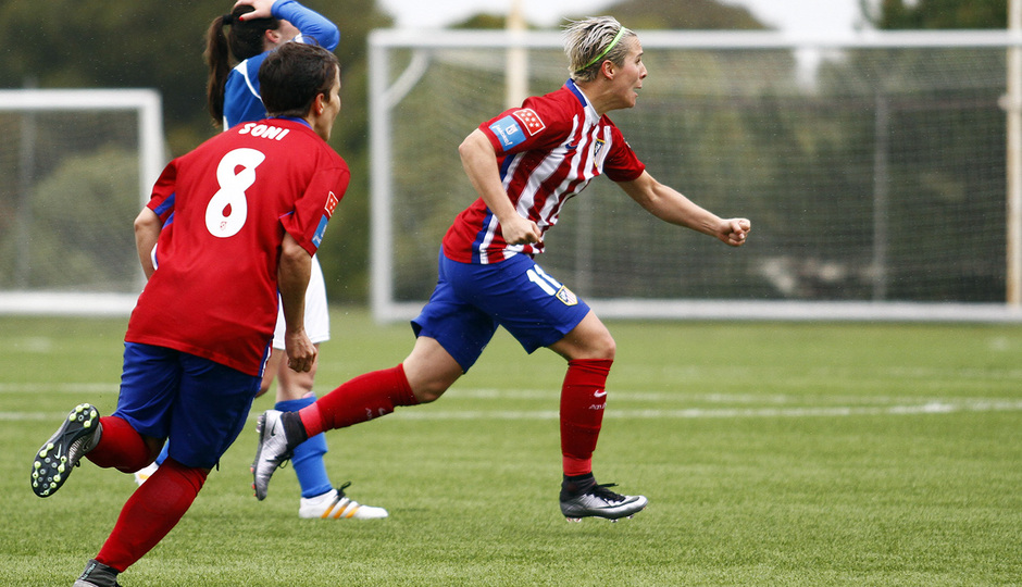 Temporada 2015/2016. Atlético de Madrid Féminas-Oiartzun Ke. Priscila celebración.