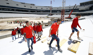 Temporada 2015-2016 . Vista de la primera plantilla al Nuevo Estadio. 