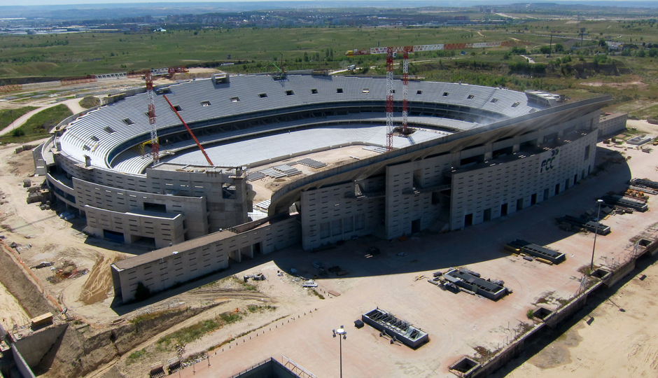 Nuevo estadio del Atlético de Madrid. Vista aérea. 