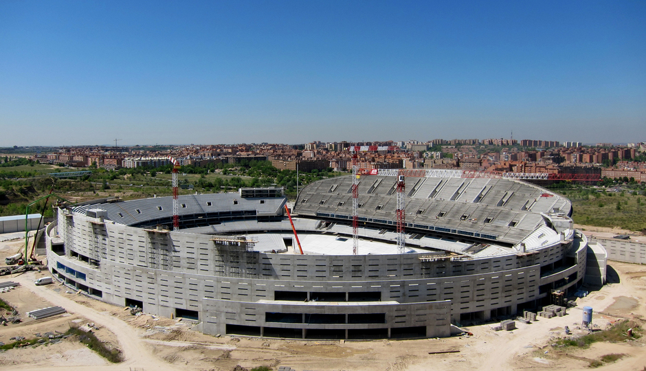 Nuevo estadio del Atlético de Madrid. Vista aérea. 