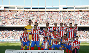 Temporada 12/13. Partido Atlético de Madrid Granada.Once