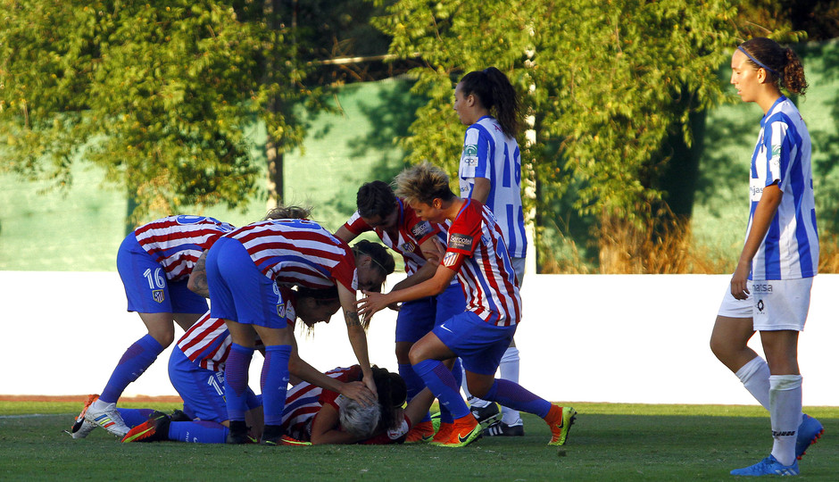 Temporada 2016-2017. Atlético de Madrid Femenino vs Sporting de Huelva. 08-10-2016. Priscila Borja festeja. 