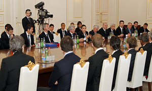 Imagen de la recepción presidencial en Bakú (Azerbaijan)