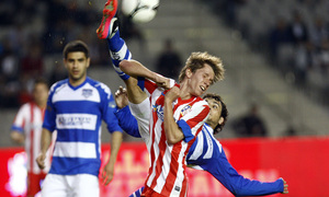 Temporada 2012-2013. Amistoso en Azerbaijan. Villa debutó con el Atlético y lo dejó todo en el campo