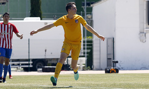 Borja Garcés celebra el 0-1 en la final de la Copa de Campeones Juvenil ante el Sporting