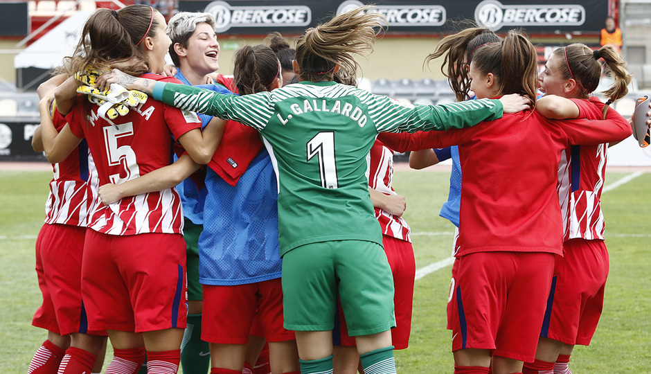 Temp. 17-18 | UD Granadilla Tenerife - Atlético de Madrid Femenino | Semifinal de la Copa de la Reina | Celebración final
