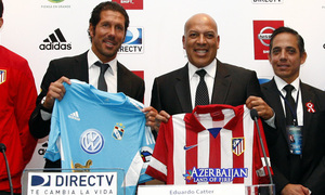 Pretemporada 2013-14. Rueda de prensa de Simeone y Diego Costa en Lima (Perú)