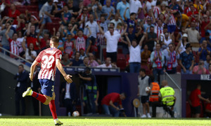 Temporada 2018/2019. Atlético de Madrid vs SD Eibar. Celebración Borja Garcés.