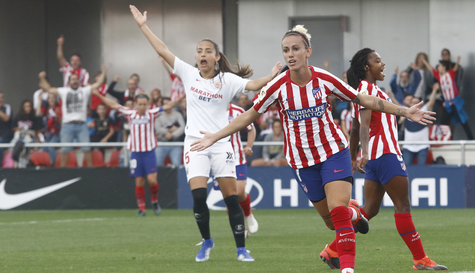 Temp. 19/20. Atlético de Madrid Femenino - Sevilla FC. Centro Deportivo Wanda Alcalá de Henares. Gol Ángela Sosa.