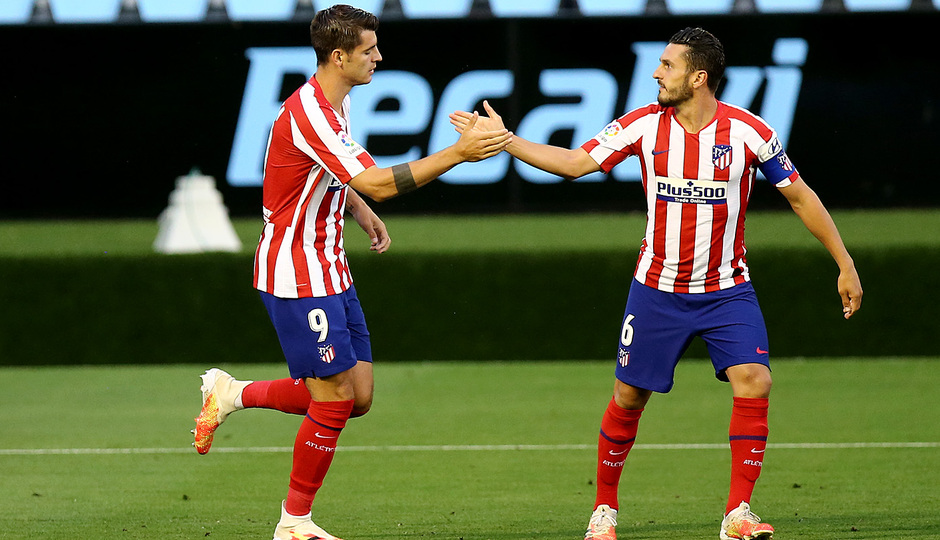 Temp. 19-20 | Celta - Atlético de Madrid | Celebración Morata y Koke