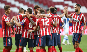 Temp. 19/20. Atlético de Madrid-Real Sociedad. Koke celebración.