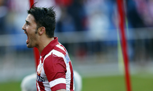 Temporada 20132-2014. Partido Atlético de Madrid- Bilbao, Villa celebrando un gol