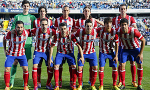 Temporada 13/14 Liga BBVA Málaga - Atlético de Madrid. Once titular ante el Málaga.