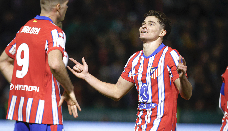 Cacereño-Atleti. Gol Julián Alvarez. Celebración