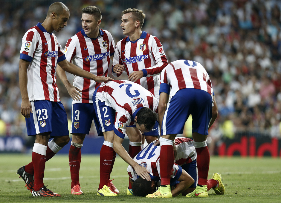 Temporada 14-15. Jornada 3. Real Madrid-Atlético de Madrid. Arda celebra el segundo gol.