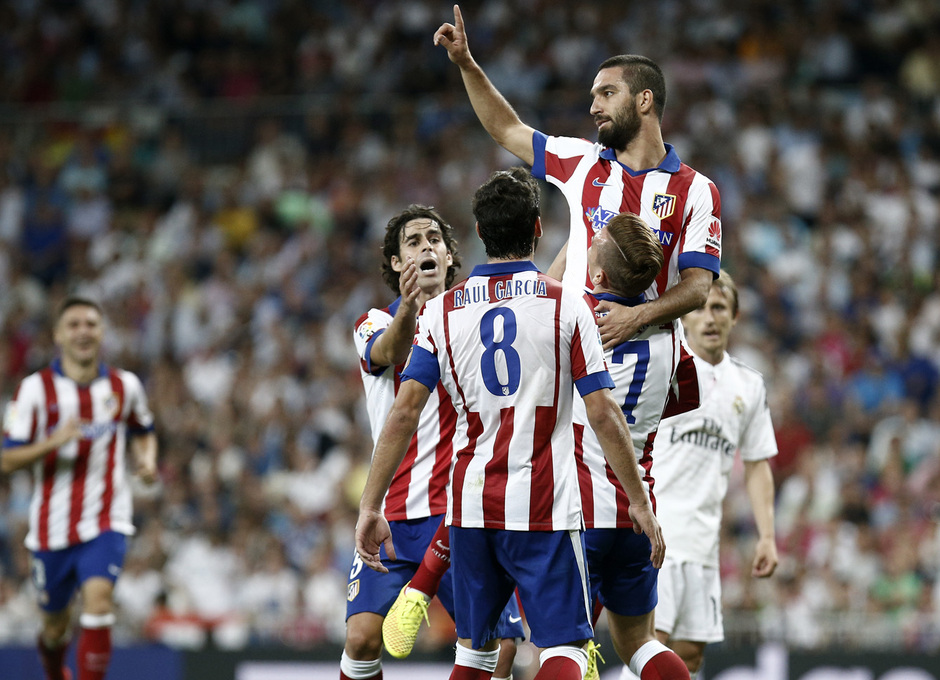 Temporada 14-15. Jornada 3. Real Madrid-Atlético de Madrid. Arda dedica su gol.